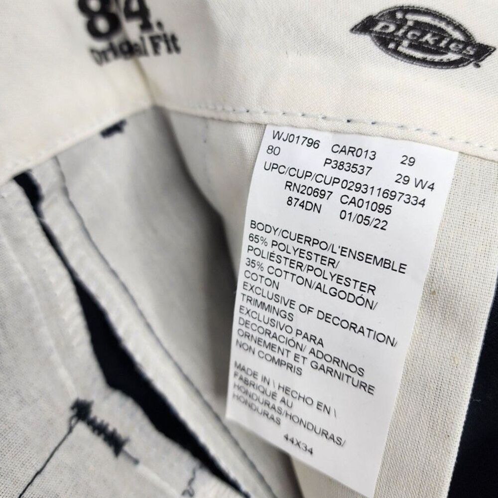 Dickies Pants Men's 44x34 Original Fit 874 Work Navy Blue NWT - Picture 6 of 6